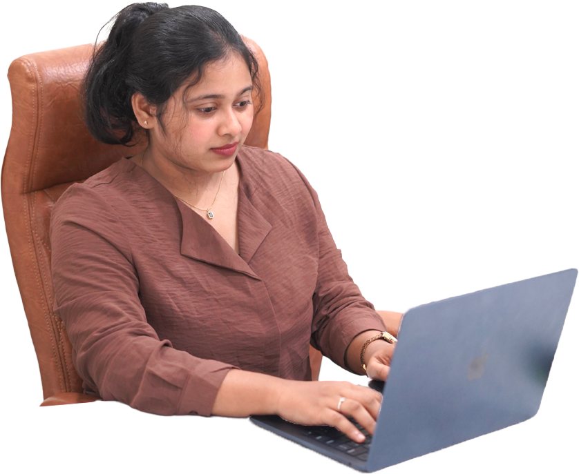 Professional working on laptop